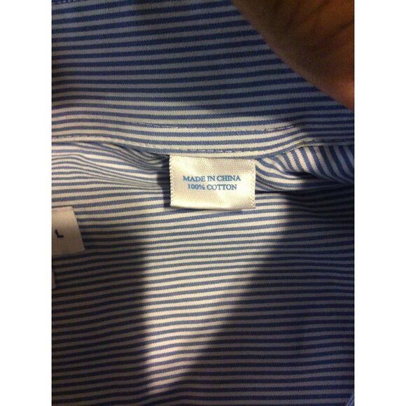 Samuel Adams Southern Tide Button Down Classic Fit Shirt Size Large Blue Striped - Picture 9 of 9